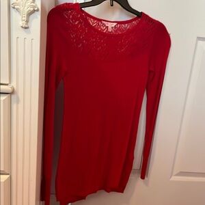 Elegant Red Lace Women's Top